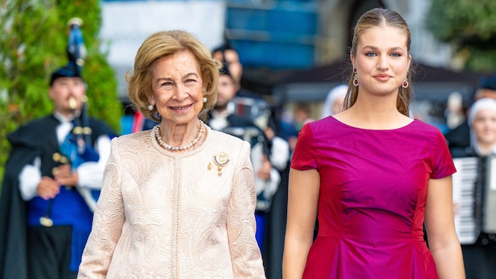 Die 20-JÄhrige trug ein magentafarbenes Kleid und begeisterte mit passenden Accessoires.