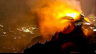 Das historische Kehlsteinhaus in Berchtesgaden stand in Vollbrand.