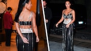 Kim Kardashian war in Rom plötzlich ganz gschamig und versuchte, ihren heißen Look mit ihrem Arm ...