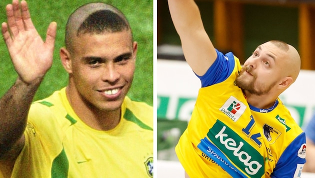 Volleyballer Noel Krassnig lief beim Saisonstart mit der Ronaldo-Frisur von 2022 ein.