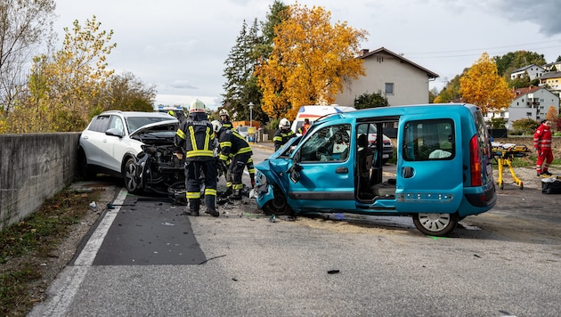 Both cars were severely damaged.