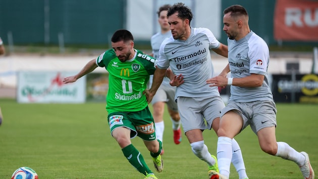 Chatzpirpiridis (li.) freute sich über den Punkt, FC Pinzgau verlor in Grödig und damit zum ...