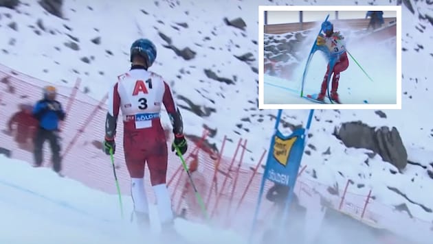 Marco Schwarz verpasste ein Tor schon nach 12 Sekunden.