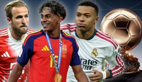 Die Top-Favoriten: Harry Kane, Lamine Yamal und Kylian Mbappé (v. li. n. re.)