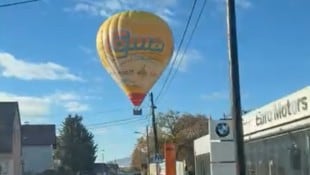 Der Ballon schwebte viel zu niedrig.