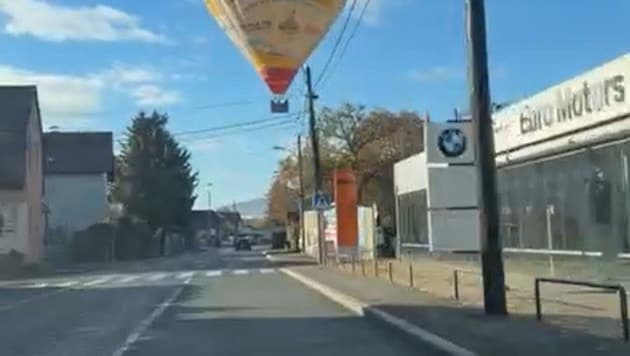 Der Ballon schwebte viel zu niedrig.