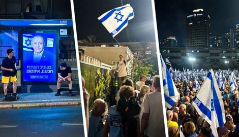 In Israel gingen am Samstag bis zu 100.000 Leute auf die Straße.