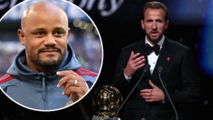 Harry Kane (re.) richtet als Ballon-d‘Or-Sieger emotionale Worte an seinen erkrankten Trainer ...