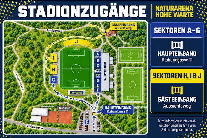Der Stadionplan für heute