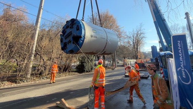 Letzte Arbeiten beim Speicherkanal Mariatrost