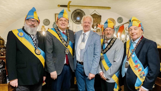 „Ritter Doppelblick“ Kurt Breth, , „Ritter Löwenherz“ Richard Förster, Vizebürgermeister und ...