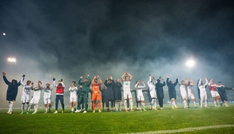 Rapid jubelt bei der Vienna.