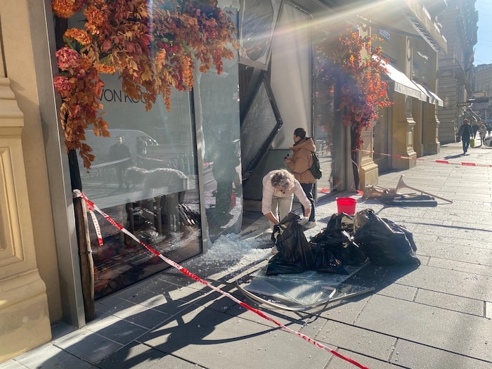 The storefront was completely destroyed.