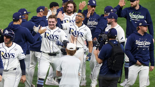 Die Tampa Bay Rays jubeln.