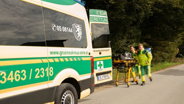 Die Verletzte wurde vom Grünen Kreuz zum Spital gebracht.