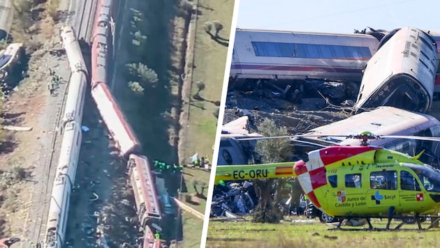 Der Unfall ereignete sich auf der wichtigen Hochgeschwindigkeitsstrecke zwischen Madrid und ...