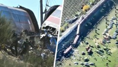 Die Bilder zeigen das Ausmaß der Zug-Katastrophe in Spanien. Bei dem Zusammenstoß zweier ...