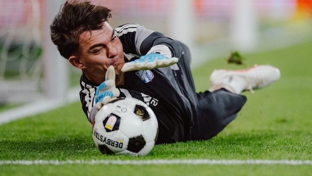 Torhüter Luka Maric war Hartbergs großer Held beim Elfersieg im Cup gegen die Austria.