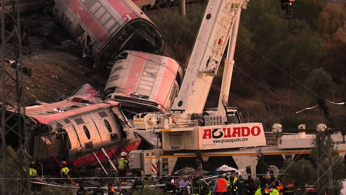 Ein Teil der Waggons stürzte einen Hang hinunter.