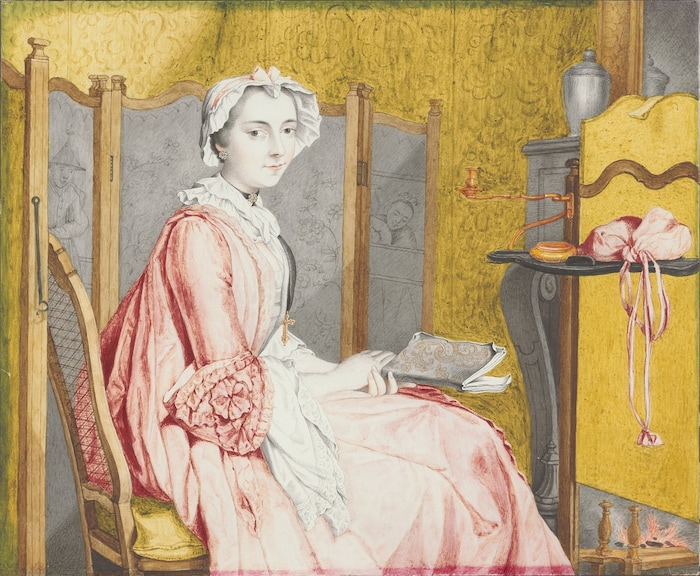 Marie Christine von Habsburg-Lothringen nach Jean Siméon Chardin: Dame mit Buch, 1760/70er-Jahre ...