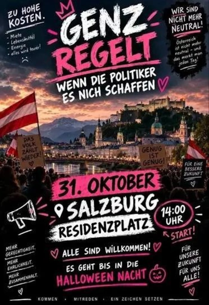 Für Samstag wird in Stadt Salzburg für eine Demonstration mobilisiert.