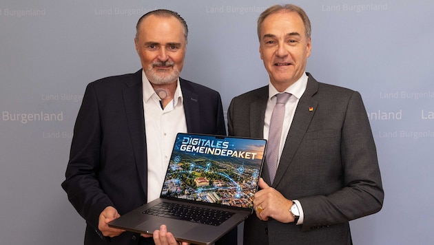 Hans Peter Doskozil und Landesrat Leonhard Schneemann (SPÖ) präsentierten das neue „Digitale ...