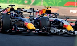 Max Verstappen und Liam Lawson im Infight