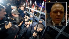 Demonstranten zwängten Freitagabend das Tor des Verfassungsgerichts auf. Staatspräsident ...