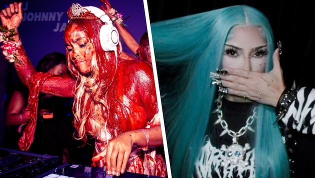 Mit Fake-Blut und blauen Haaren – an Halloween werfen sich viele Stars richtig in Schale!