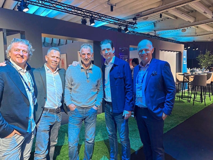 Peter Moizi, Wirtschaftsmanager Manfred Frauneder, Thomas Muster, Sebastian Kurz und Herwig ...