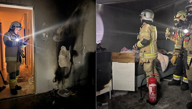 Emergency responders in the smoke-filled apartment in the multi-family building...