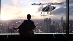 Die Flugtaxis von Volocopter sollen vor allem im urbanen Bereich zum Einsatz kommen und den Verkehr auf der Straße entlasten. (Bild: Volocopter)