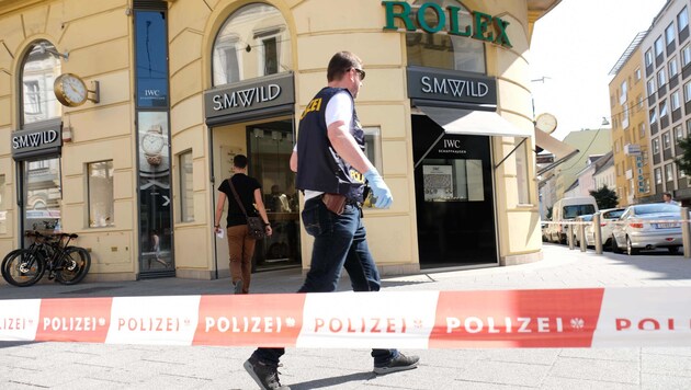 Der Überfall auf das Juweliergeschäft S.M. Wild war der jüngste Coup der Pink-Panther-Gang (Bild: Horst Einöder)