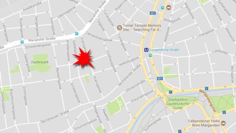 Blutige Szenen am Henriettenplatz in Wien-Fünfhaus (Bild: googlemaps.com)