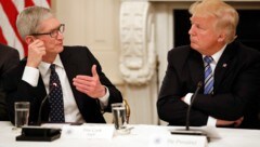 Apple-Chef Tim Cook und US-Präsident Donald Trump (Bild: AP)