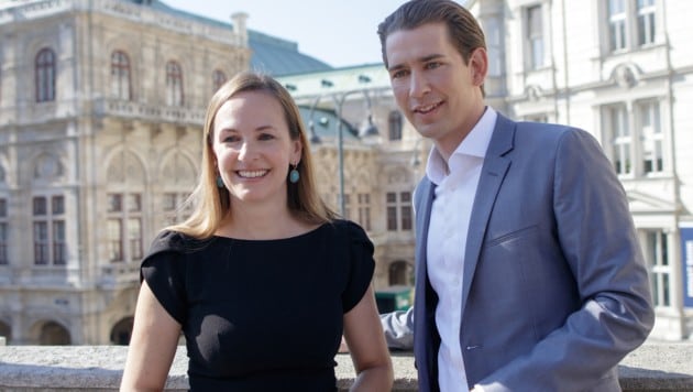 Maria Großbauer mit ÖVP-Chef Sebastian Kurz (Bild: APA/GEORG HOCHMUTH)