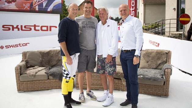 Ingemar Stenmark, Armin Assinger, Björn Borg und Herwig Straka (von li. nach re.) (Bild: Peter Moizi)