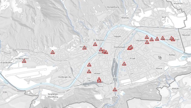 20 Großbaustellen und etliche kleine Baustellen zehren derzeit an den Nerven der Verkehrsteilnehmer. (Bild: Stadt Innsbruck)