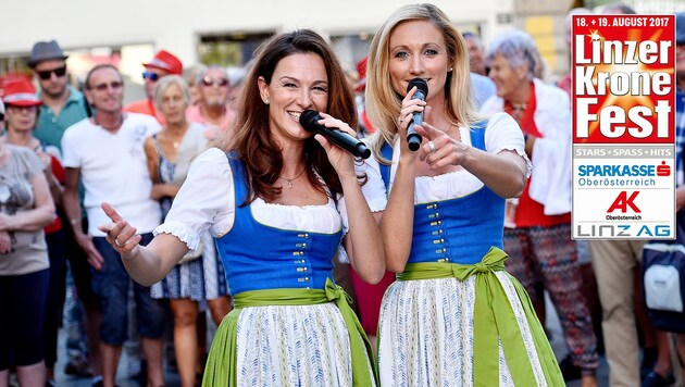 Die musikalischen Schwestern Sigrid und Marina bringen gute Musik und Stimmung nach Linz. (Bild: Markus Wenzel)