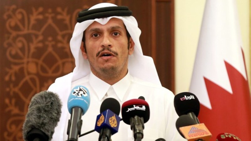 Katars Außenminister Mohammed bin Abdulrahman Al Thani (Bild: AFP/Karim Jaafar)