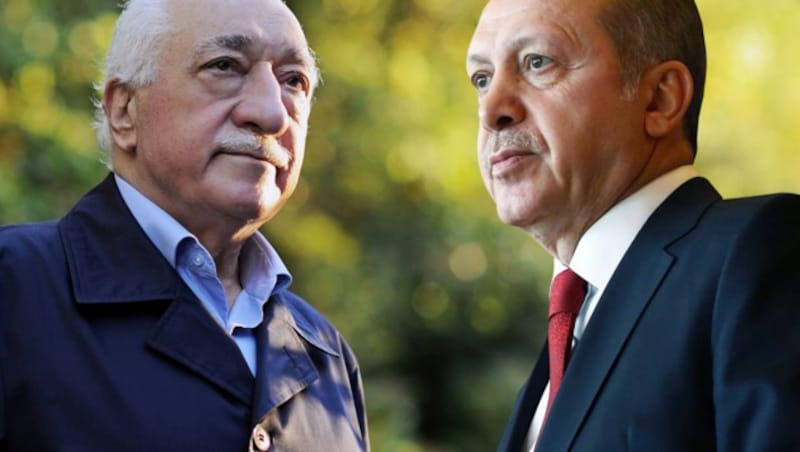 Erdogan (re.) macht Gülen für den Putschversuch verantwortlich. (Bild: AFP/KAYHAN OZER)