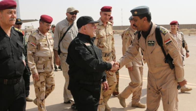 Der irakische Ministerpräsident Haider al-Abadi in Mossul (Bild: AFP)