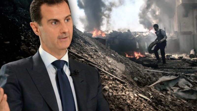 Syriens Präsident Bashar al-Assad wird von Russland gestützt. (Bild: AFP/SAMEER AL-DOUMY, AFP/SANA)