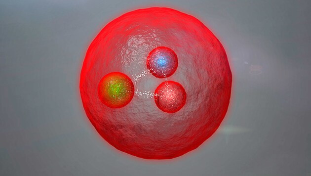 Künstlerische Darstellung: Das neu entdeckte Teilchen "Xi cc++" (Bild: CERN)