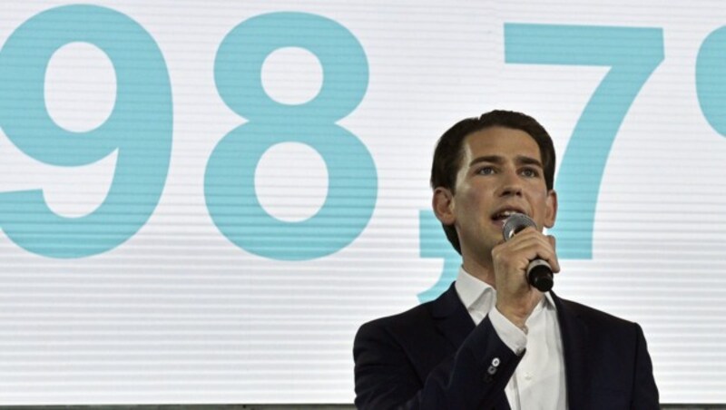 Kurz wurde mit 98,7 Prozent der Delegiertenstimmen zum neuen ÖVP-Chef gewählt. (Bild: APA/HANS PUNZ)
