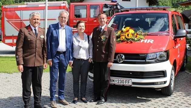 Alexander Van der Bellen besuchte das Fest der Mürzsteger Feuerwehr (Bild: BFVMZ/FF Mürzsteg)