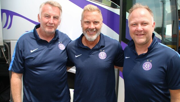 Das neue Trainertriumvirat: Zimmermann, Fink, Hahn (von links). (Bild: FK Austria Wien)