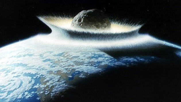 Künstlerische Darstellung des Einschlags eines Asteroiden auf der Erde (Bild: NASA/Don Davis)