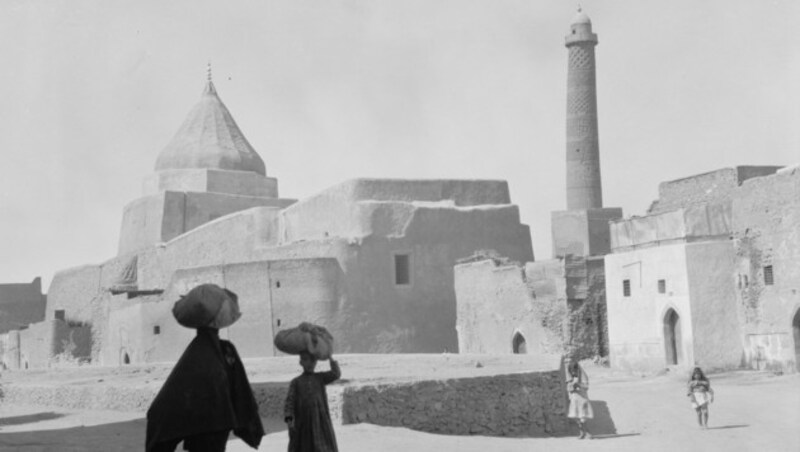 Die Al-Nuri-Moschee in Mossul im Jahr 1932 (Bild: United States Library of Congress)