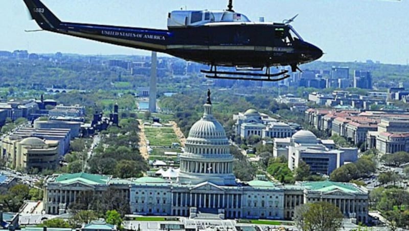 Droht ein Angriff, bringt die Hubschrauberstaffel die politische Elite aus Washington in Sicherheit. (Bild: Screenshot/US Air Force)